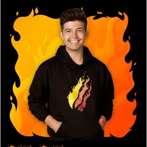 Fire Merch youth hoodie from Preston Playz